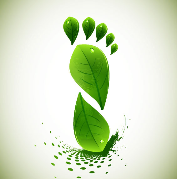 Green leaf shape border 01 - vector material