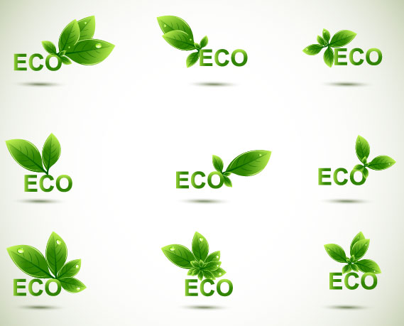 Green leaf shape border 04 - vector material