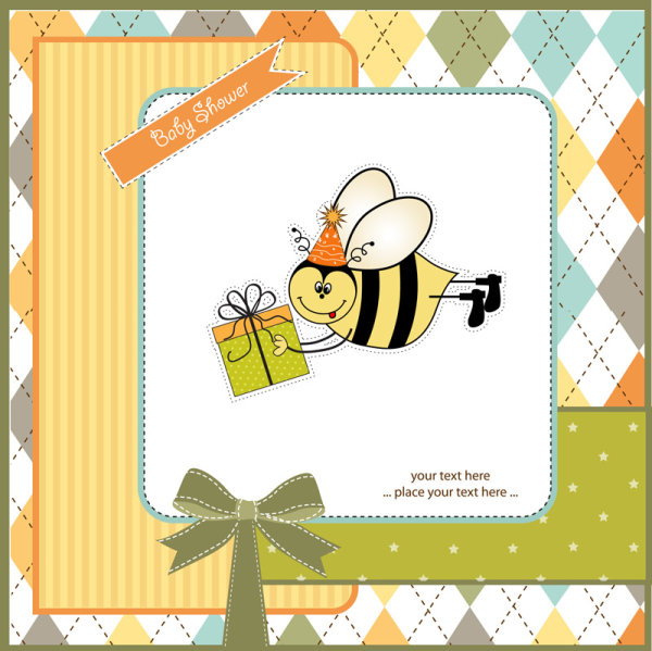 Cartoon children card 01 - vector material