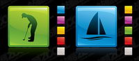 Crystal square icon vector material