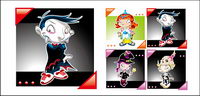Halloween theme of the role of setting vector material