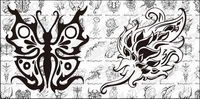 Flower patterns vector Totem material