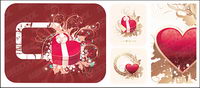 heart-shaped pattern with the pattern vector material