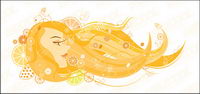 Flowing hair of the girl