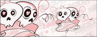 Lovely couple skull trend vector material