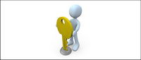 3D little lock picture material