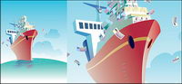 Illustrated the theme of the commercial shipping