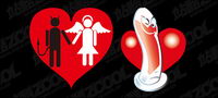 Heart-shaped theme of the vector material-3