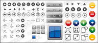Window icon button vector material
