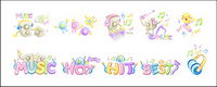 Sweet music icon vector material