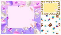 3 lovely border vector background material