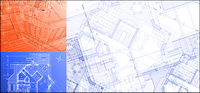 Architectural drawings Vector material