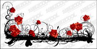 Beautiful rose pattern vector material