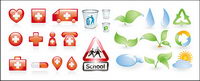 4 sets of icon vector material