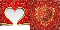 gorgeous heart-shaped and the background pattern vector material