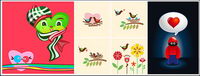 Cute love vector material