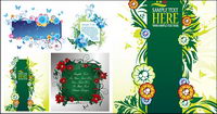 4 beautifully decorated bulletin board pattern vector material