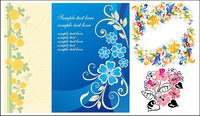 lovely flower design pattern vector material