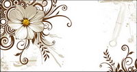 Wild chrysanthemum and fashion pattern vector mat
