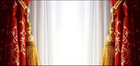 Curtain fabric picture material
