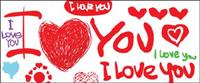 Valentine�� Day fonts Vector material hand-painted English