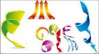 Dynamic arrow of colorful vector material