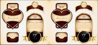 Labels on Wine Bottle Gold Rimmed Vector