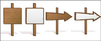 Wooden sign vector material
