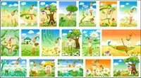 Clown and the landscape Vector Series