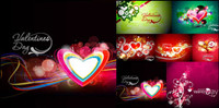 Colorful love cards vector material