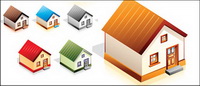 Little house icon vector material