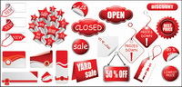 Discount supermarket with red label