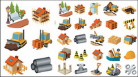 Architectural theme icon vector material