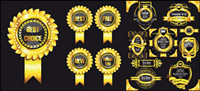 Gorgeous golden label vector