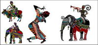 Ethnic customs fine decorative painting series II Vector