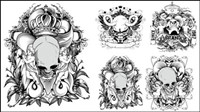 Hand-drawn line draft devil and the angel - vector material