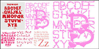Heart-shaped letters vector material
