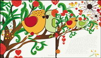 Hand-drawn illustrations of love birds 03-- vector material