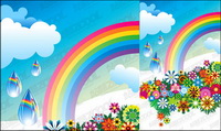 Rainbow colorful flowers