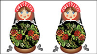 Colorful folk art painting 07 - vector