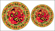 Colorful folk art painting vector - 05