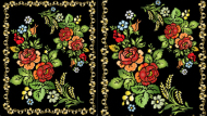 Colorful folk art painting vector - 03
