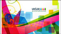 Brilliant dynamic design background template vector material -4