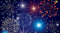 Colorful fireworks material 03-- vector material