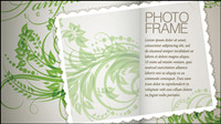 Plant flowers and patterns of text in the background vector material