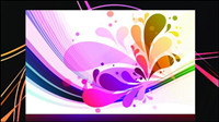 Gorgeous black background pattern vector material -1