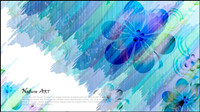 Romantic floral pattern background vector design material -3