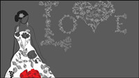 Beautiful hand-drawn fashion illustration 03-- vector material