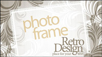 Elegant pattern the shading decorative box text design vector -1