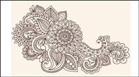 Intensive hand-painted pattern vector material -4